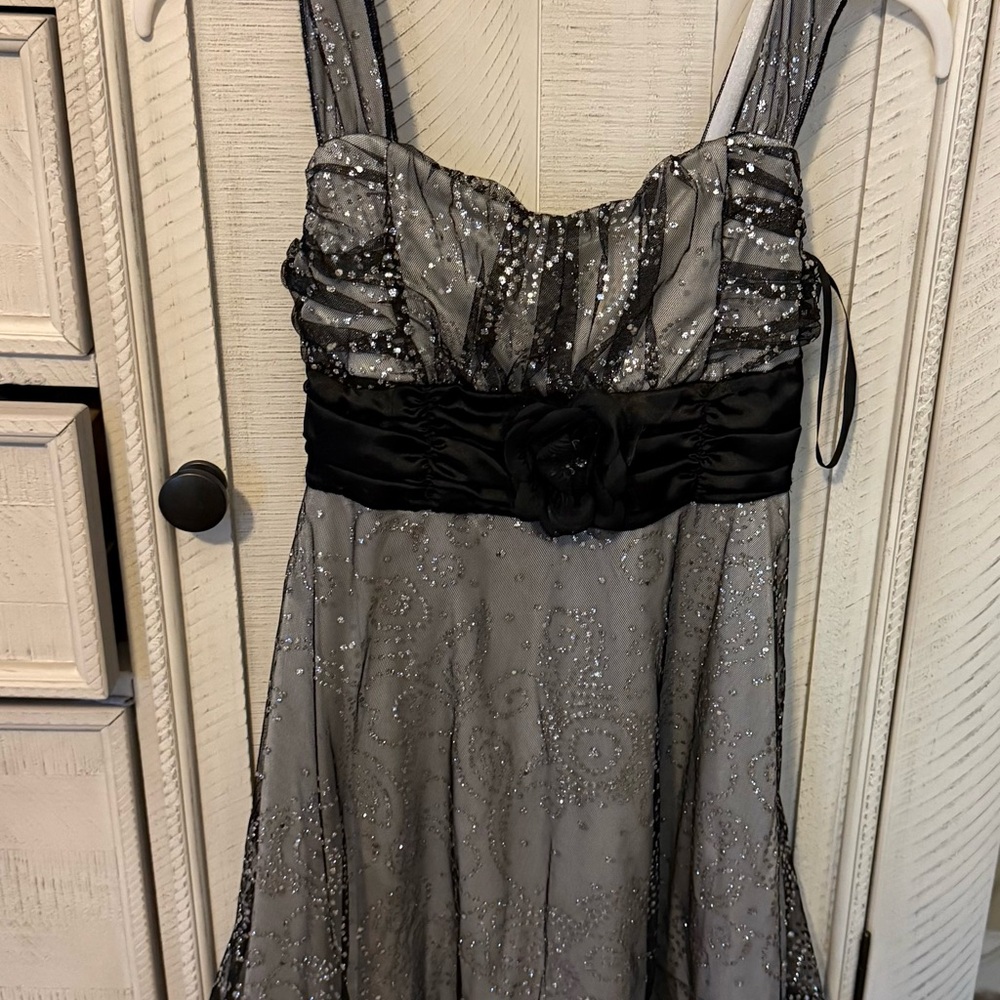My Michelle Black and Silver Kids Dress